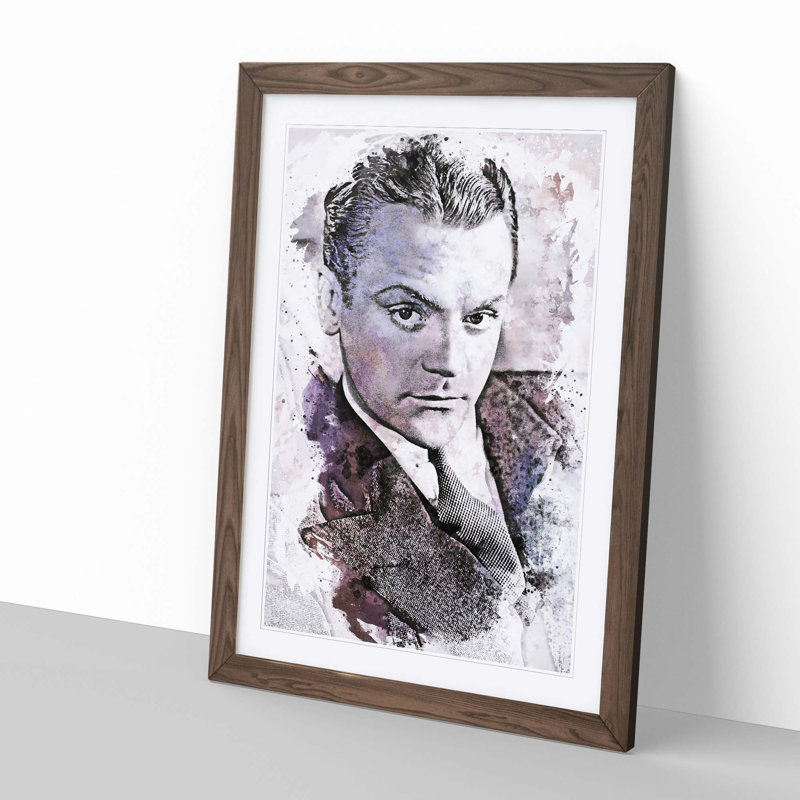 James Cagney in Abstract - Picture Frame Graphic Art Print, 48cm H x 36cm W x 2cm D, Walnut Framed