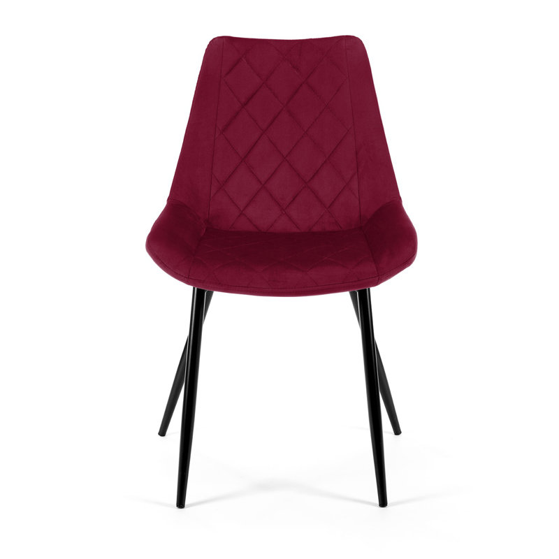 Krzesło Róż 46cm H Tufted Velvet Upholstered Upholstered Back Side Chair, Burgundy
