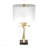D16x31" Leaf Lamp With Marble Base, Gold