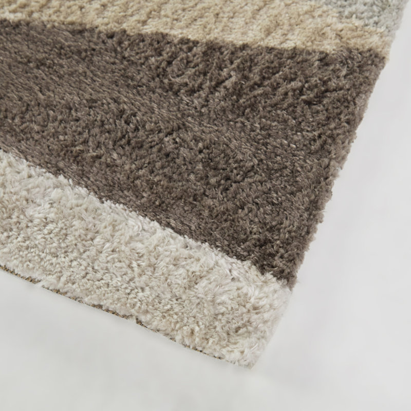 Brennan Cream Modern Geometric Area Rug, Rectangle 5'3" x 7'