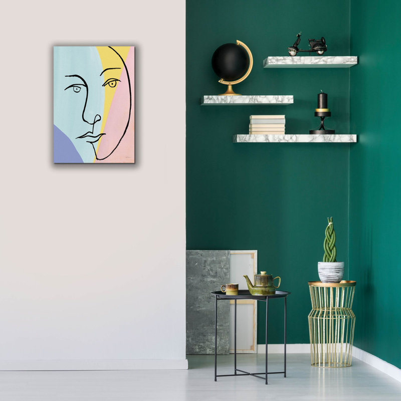 «Ink Women 4 Colorblock Pastel» par Sue Schlabach, art mural sur toile, H 26 po x l 18 po x P 0,75 po
