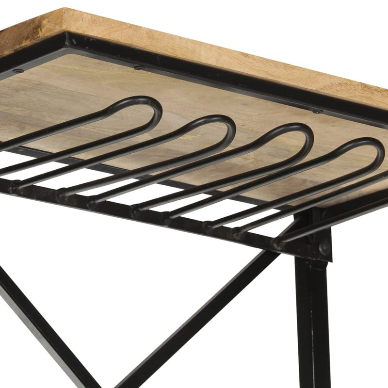 Hermione 9 Bottle Floor Wine Bottle & Glass Rack in White, White