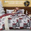 Ensemble de courtepointe de Noël King Size 3 pièces, couvre-lit en patchwork rouge et gris-136158513