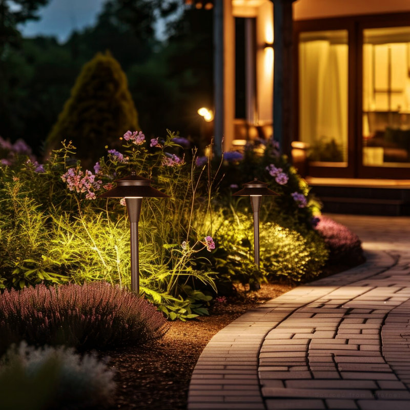 5cct Led Landscape Pathway Lights, Double Layer Landscape Lighting, Oil Rubbed Bronze
