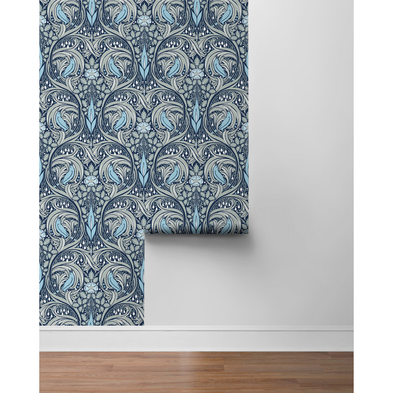 Rouleau de papier peint L 33 pi x l 20,5 po, Bleu marine / bleu ciel, L 33 po x l 20,5 po