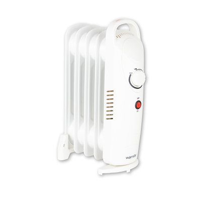 Warmlite 5 Fin Oil Filled Radiator with Adjustable Thermostat and Overheat Protection, 650W