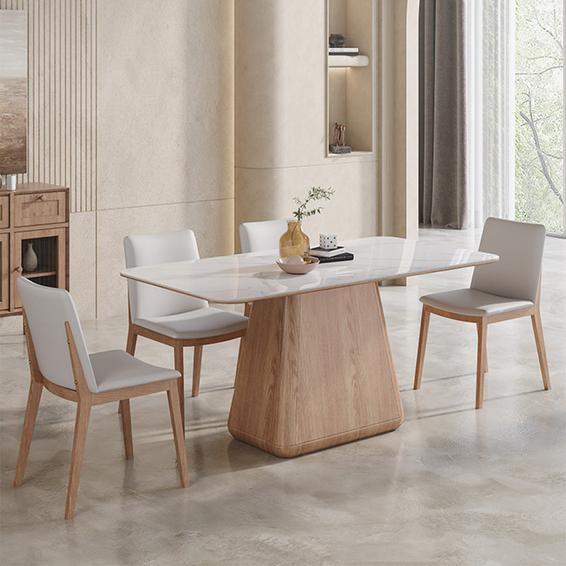 Nordic fashion simple rectangular dining table set, 29.5" H x 70.8" L x 35.4" W