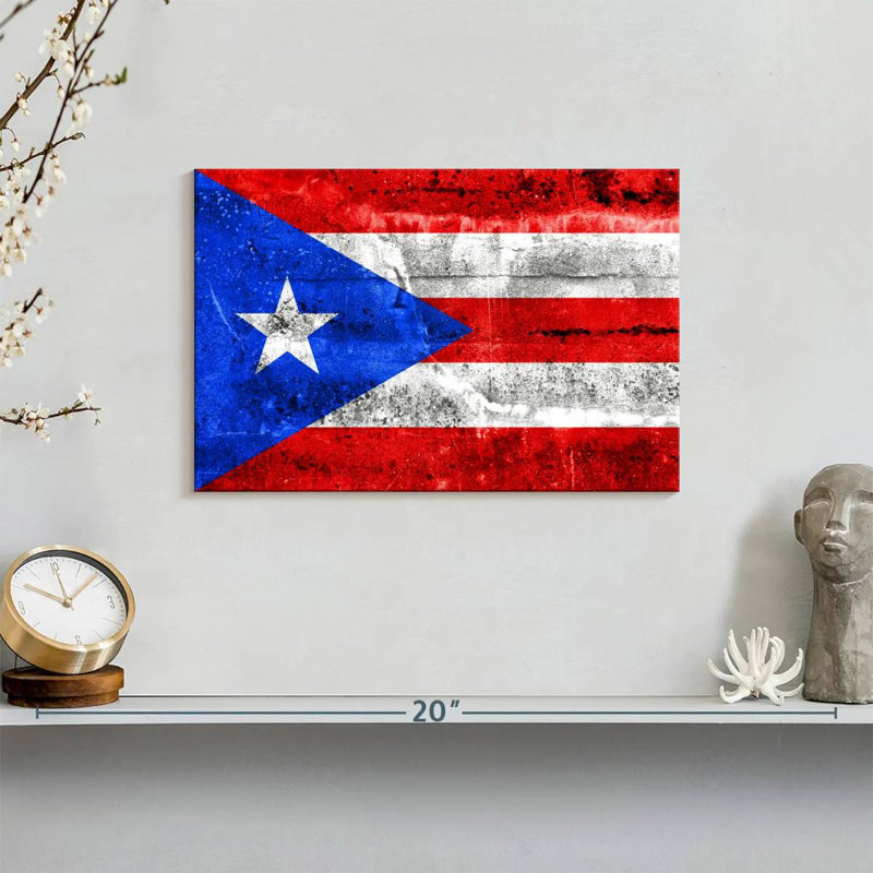 Drapeau grunge de Porto Rico, H 8 po x l 12 po