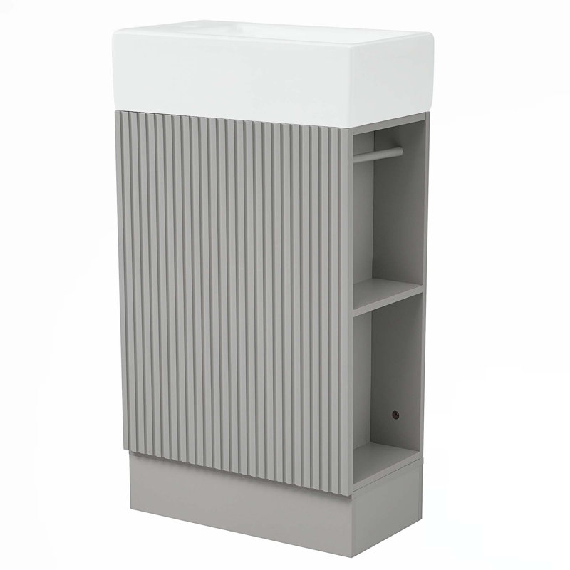 Meuble-lavabo 18,6 po avec lavabo, Gris
