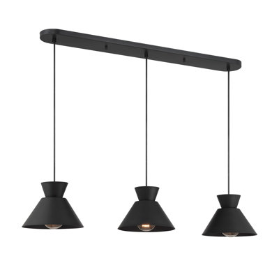 Ohiremen 3-Light Linear Chandelier in Matte Black