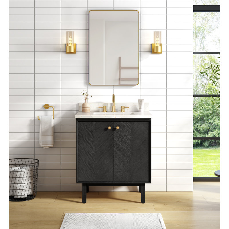 Adele 30'' W Single Bathroom Vanity Base, Black