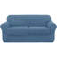 Housse de canapé en jacquard extensible 3 pièces, housse pour canapé pour 2 coussins, protecteur de meubles lavable à la machine (causeuse, bleu denim)-1526075397