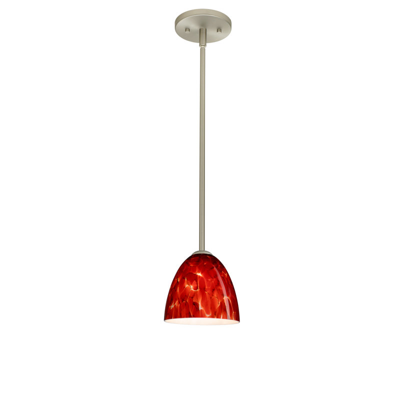 Luminaire suspendu 1 cloche pour une cloche Vila, Nickel satiné, Marbre gris, DEL