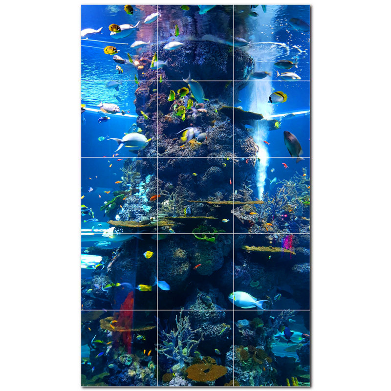 Coral Photo 12'' x 12'' Satin Ceramic Decorative Mural