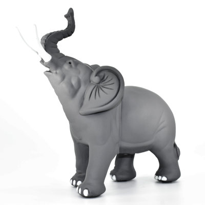 Adam & Friends Home Decor Solid Elephant Sculpture | 1-Piece | Matte Grey Stone