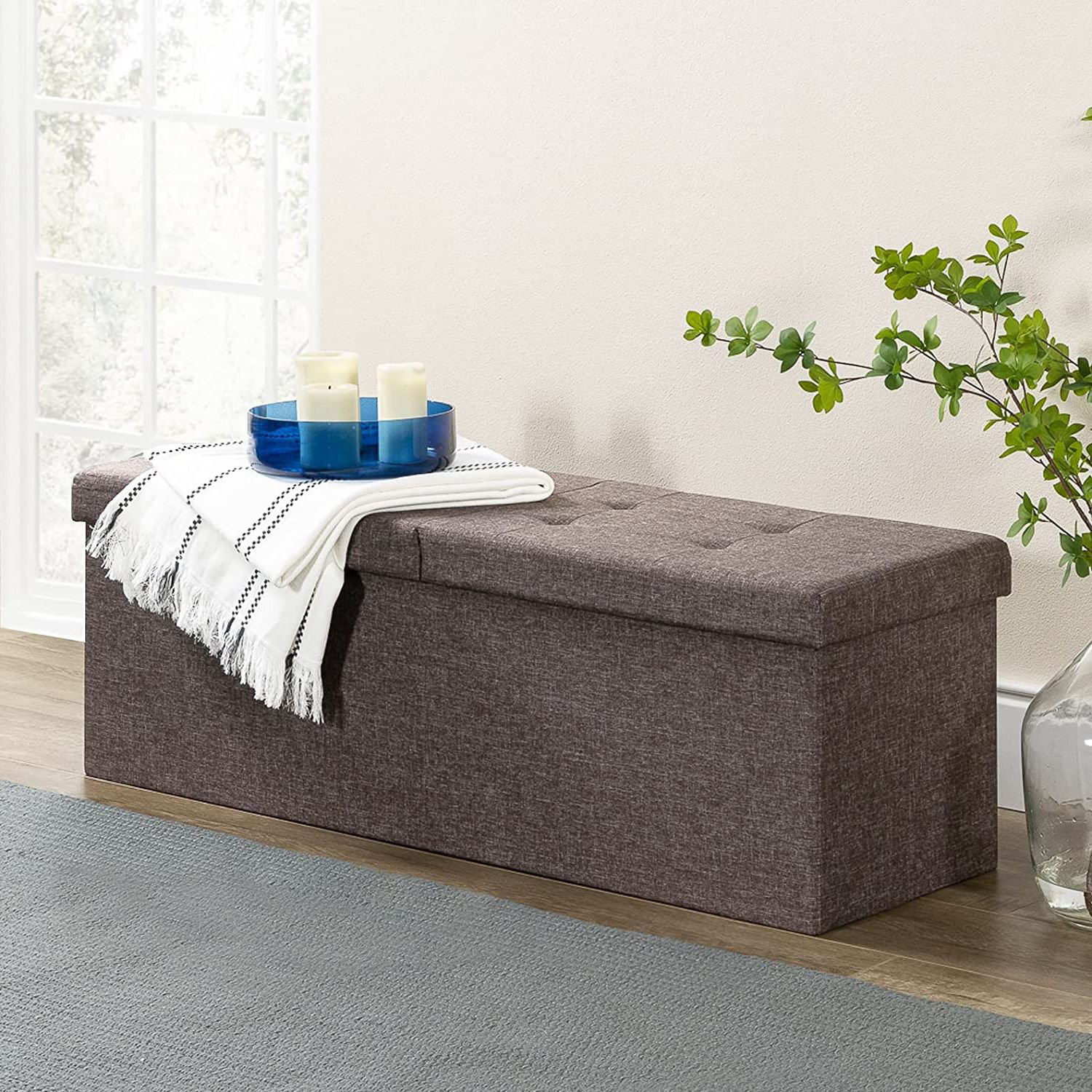 Latitude Run® Upholstered Flip Top Storage Bench Wayfair