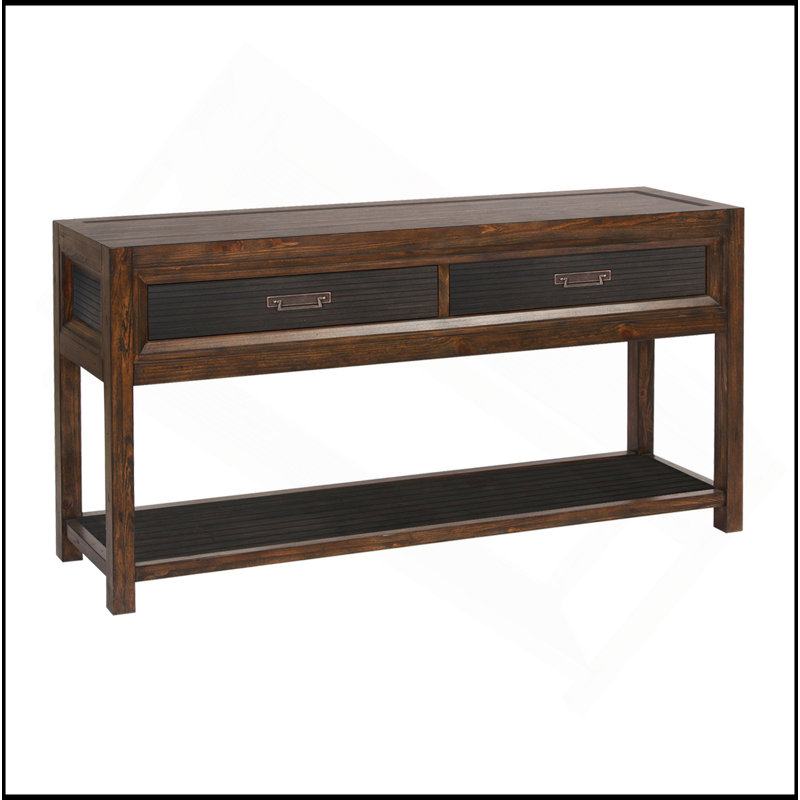 Table de canapé à deux tiroirs, aucun assemblage requis, finition deux tons