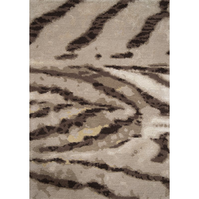 Contemporary Hand Knotted Animal Print Area Rug