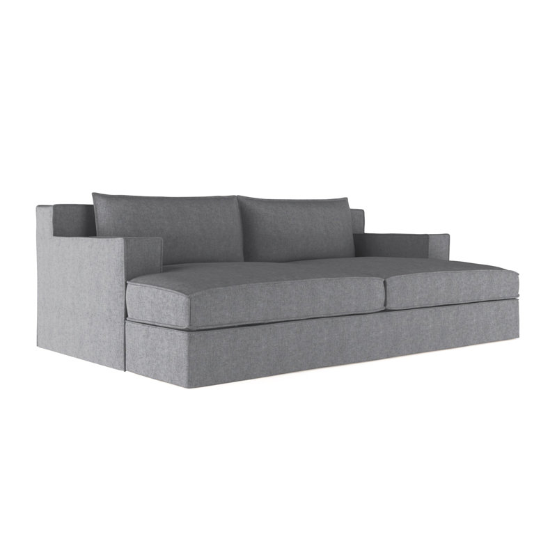 Lit de jour Mulberry Square, Peluche velours pierre ponce, Naturel