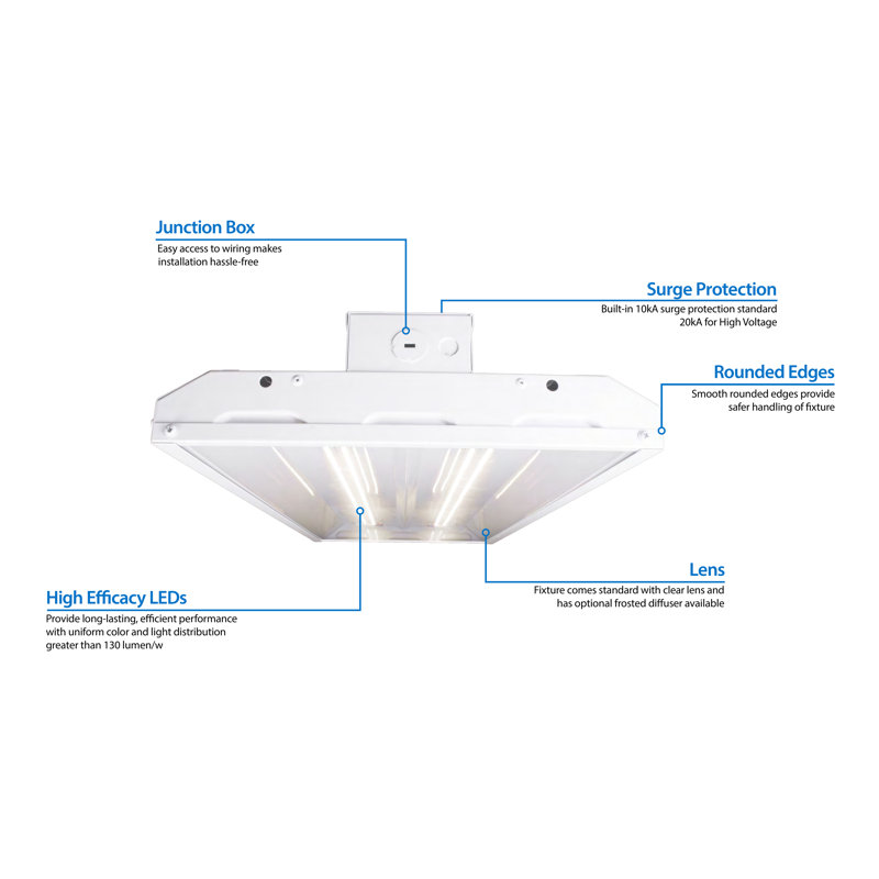 Dimmable High Bay Ceiling Light, 5000K