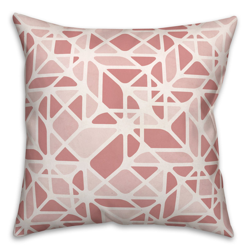 Housse et insert de coussin extérieur rétro Retro Cuts 2, Rose, 16 po x 16 po
