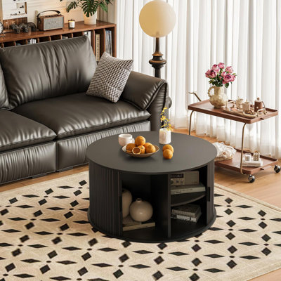 4-zone Storage Round Coffee Table