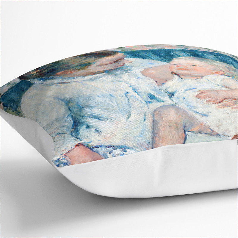 Mother And Child Vol.2 Square Throw Cushion, White, 40cm H x 40cm W x 15cm D