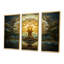 «Magical Tree of Life Full Moon Magic», ensemble de reproductions d'art murales en chêne-662762009-662762008