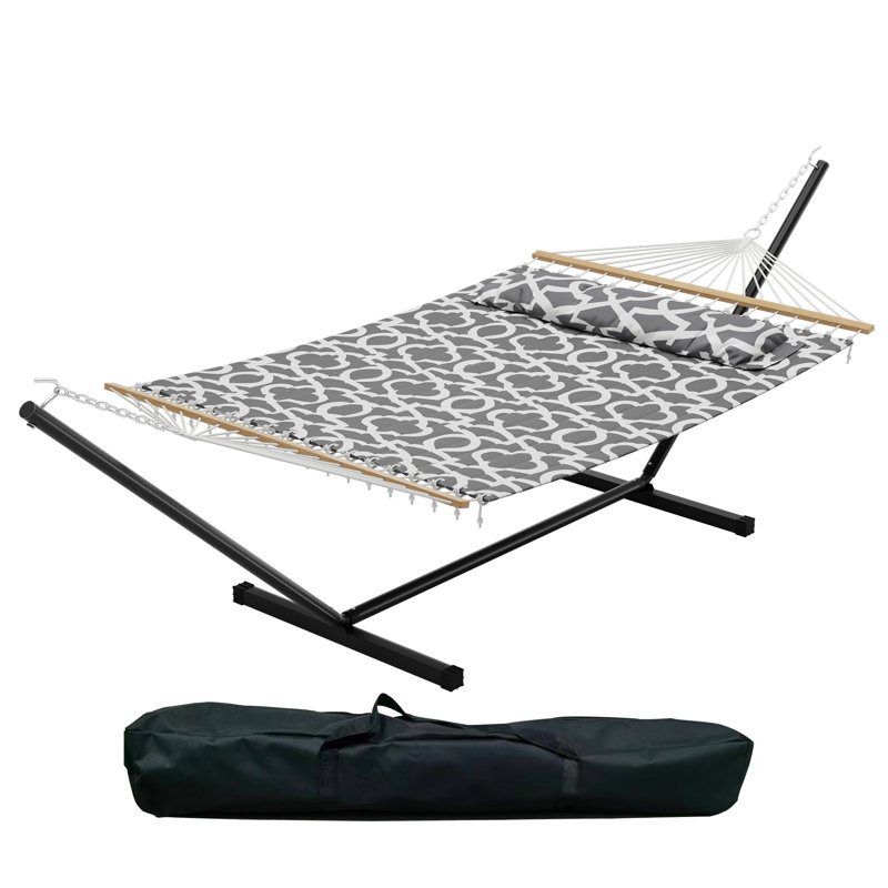 Hamac double avec support, hamac robuste de 475 lb avec support pour l'extérieur, hamac portatif en tissu matelassé pour patio et camping hamac
