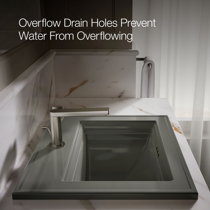 Memoirs® Stately Drop-in Bathroom Sink, Single Hole, Thunder Gray