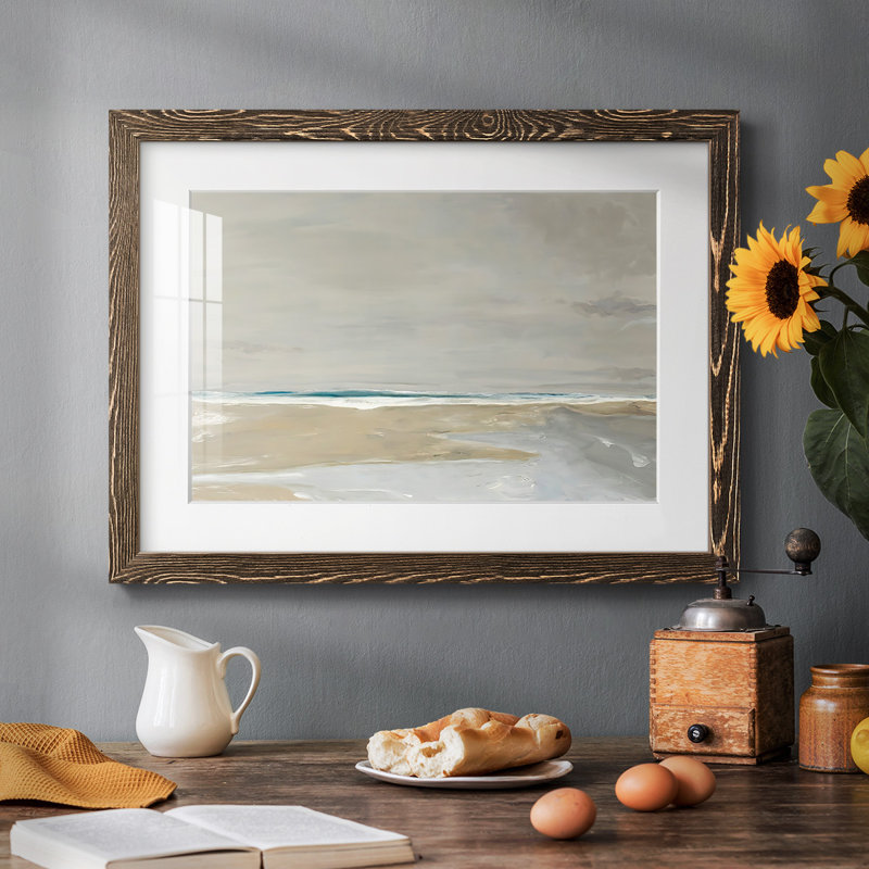 Oregon Coast, reproduction d'art encadrée, H 28 po x l 42 po, Noyer
