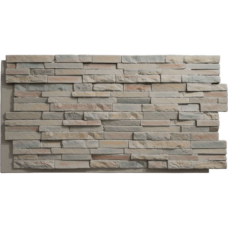 Panneau en faux pierre EverStone Eldorado, l 48 po x H 25 po x P 1 po, couleur brume portuaire, Brume