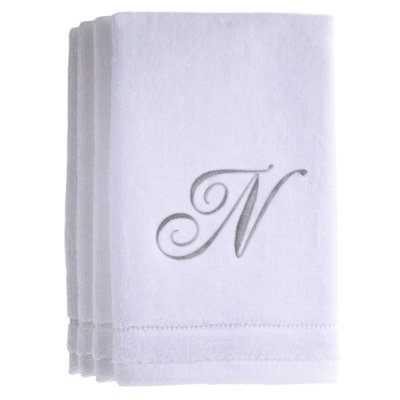 Ensemble de serviettes 4 pièces monogrammées 100% coton