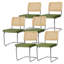Chaise d'appoint rembourrée Crumley avec dossier en rotin et structure en acier-2066130465