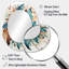 Boho Bouquet de fleurs en bleu et orange ambré I - Grand miroir mural ovale sur métal-1369859132