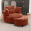 Fauteuil demi-tonneau pivotant avec repose-pieds et rangement 49,5 po Chenille-215527892