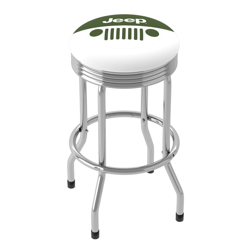Swivel Upholstered Counter Stool with Steel Frame