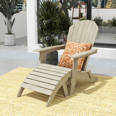 Arrlo Foldable Outdoor Adirondack Chair With Ottoman