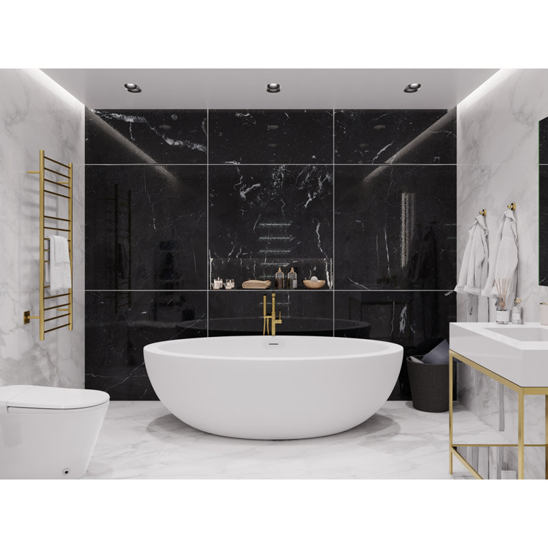 Lusso 75.5'' Matte White Freestanding Soaking Bathtub