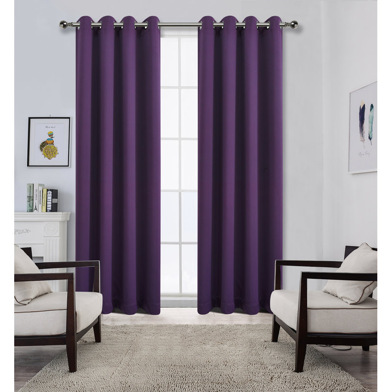 Fet Curtain Pair, 50" x 90", Purple