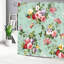 Ornement de rideau de douche à motif floral d'invités roses 72 po x 72 po, menthe