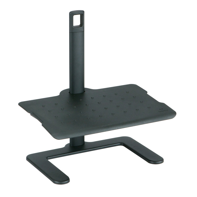 Black Adjustable Height Aluminum and Steel Footrest