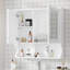 Armoire de salle de bain murale avec tablettes réglables, rangement ouvert et miroir haute définition-668113803