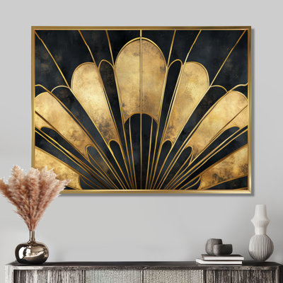 Gold Geometric Canvas, Art Deco Wall Art, Timaeus