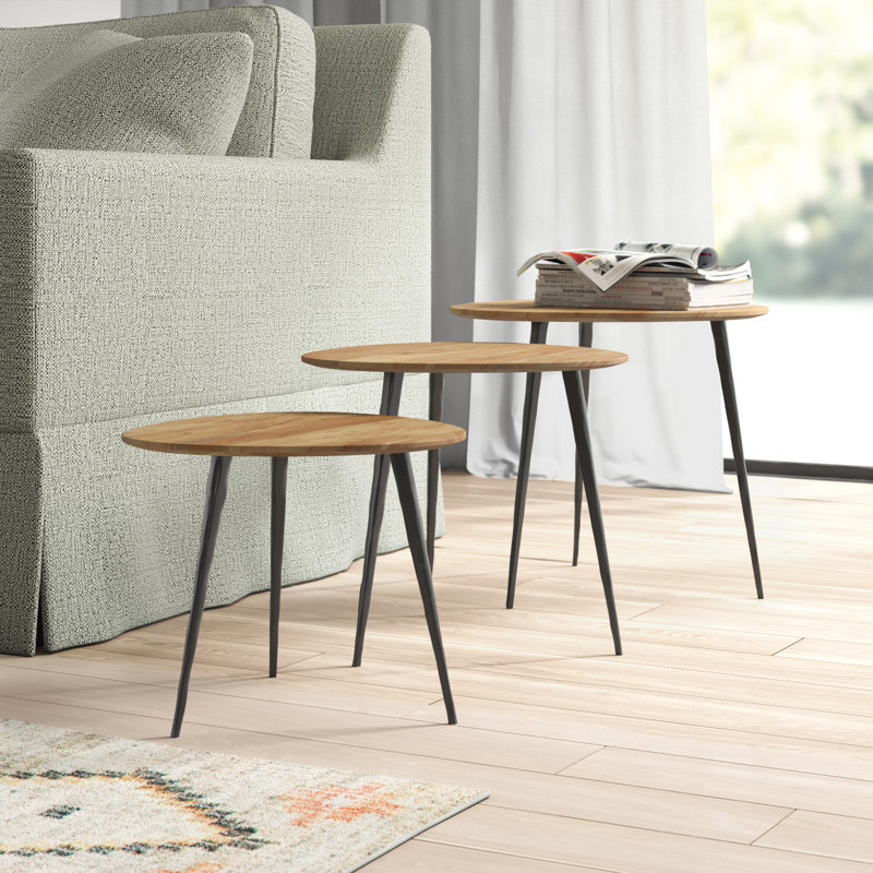 Ashelynn Solid Wood Top Nesting Tables, Natural