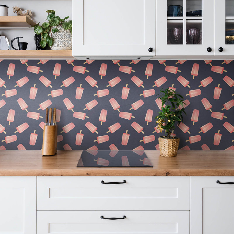 Self Adhesive Vinyl Splashback Wall Tiles Sticker Peel Stick set 9 pieces 30x30 cm ice lolly