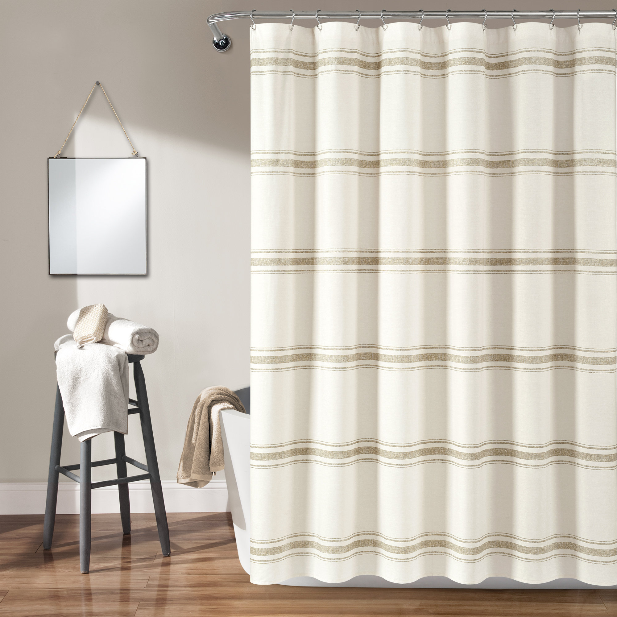Gilroy Cotton Shower Curtain, Nautral