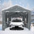 10'X20' Heavy-Duty Dark Grey Carport With Reinforced Galvanized Steel Frame
