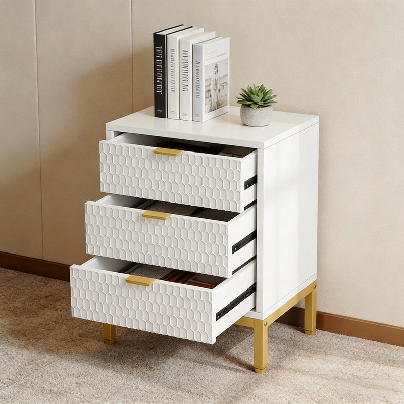 Grande table de chevet avec 3 tiroirs