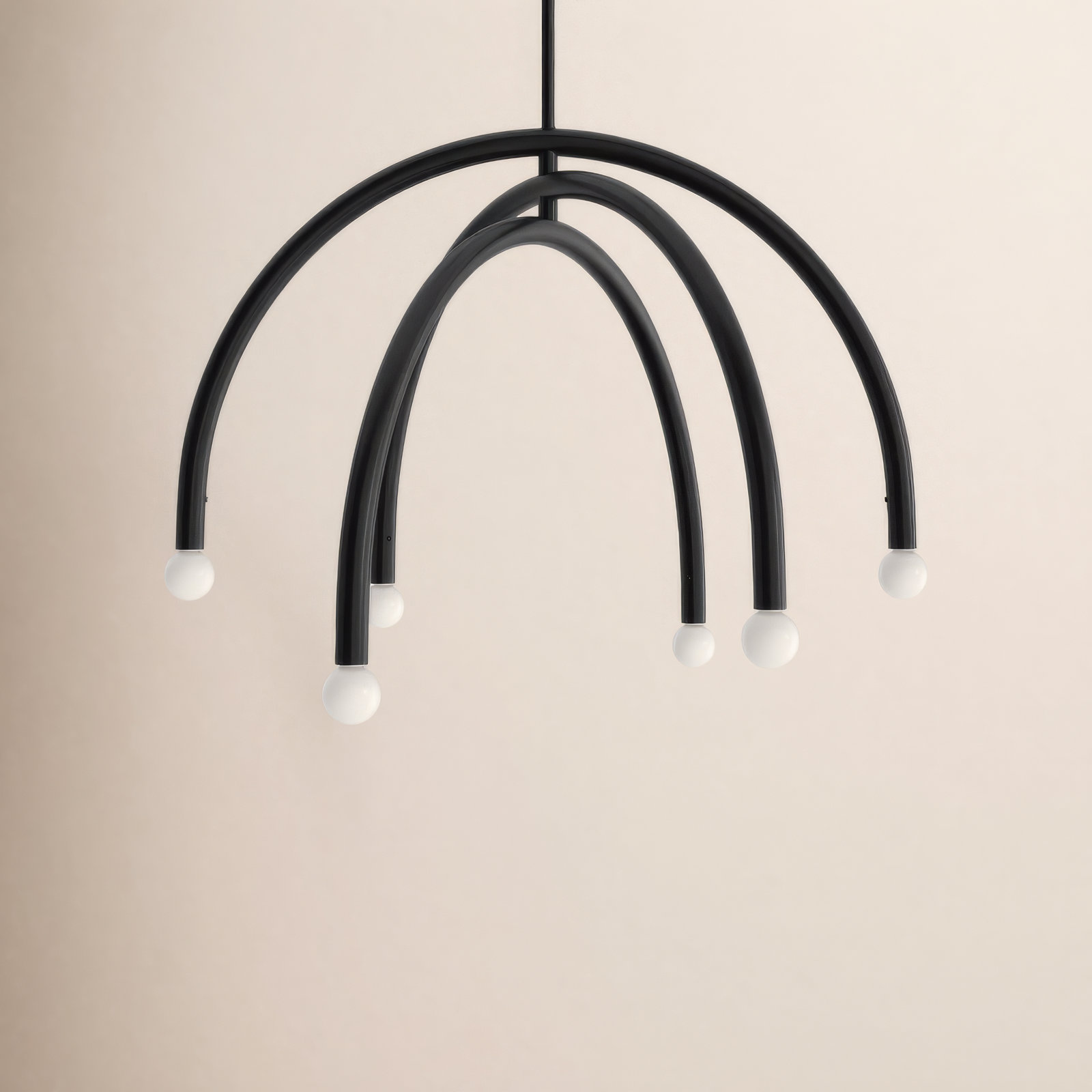 Jaz 6 - Light Dimmable Modern Linear Chandelier, Matte Black